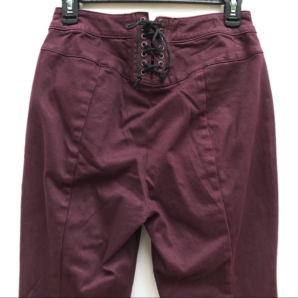 Free People High Rise Lace Up Bell Bottom Jeans - Picture 5 of 9